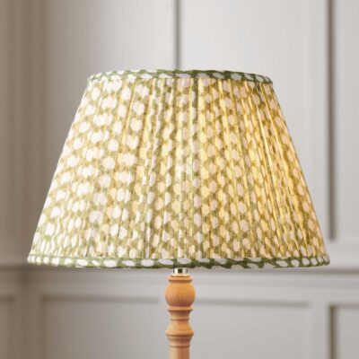 Neptune Gathered Lampshade, Green Wicker  Clearance